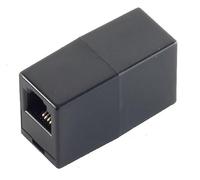 1aTTack.de 1x - Coupleur RJ11 noir, adaptateur Western Jack 6/4 vers Western Jack 6/4, câblage 1:1, contacts plaqués or, non blindé, pour téléphone, fax et DSL