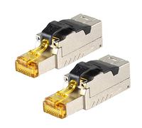 1aTTack.de 2 x CAT 8-2 x connecteur réseau RJ45 connecteur RJ45 sans outil boîtier métallique blindé CAT8 40Gbit s compatible avec Cat5 Cat6 Cat7 2 pièces connecteur Cat8 connecteur Cat8