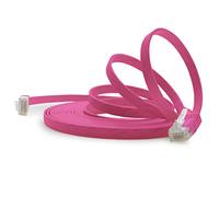1aTTack.de 20m CAT6 Câble Ethernet plat RJ45 1000 Mbit, 1 pièce - magenta | Câble plat fin à poser, Gigabit LAN, câble patch Ethernet Cat 6, pour routeur, switch, modem, Internet et panneau de brassage