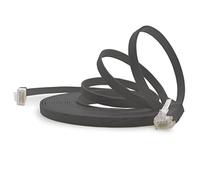 1aTTack.de 20m CAT6 Câble Ethernet plat RJ45 1000 Mbit, 1 pièce - noir | Câble plat fin à poser, Gigabit LAN, câble patch Ethernet Cat 6, pour routeur, switch, modem, Internet et panneau de brassage