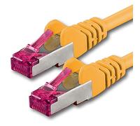 1aTTack.de 2m - jaune - 1 pièce - câble réseau CAT6a (10Gb/s) S-FTP CAT 6a Lankacable - certifié GHMT PIMF 500 MHz Cat5 Cat5e Cat6 Cat6a Cat7 pour switch, routeur, modem, Internet