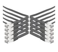 1aTTack.de 2m - noir - 10 pièces Câble ruban LAN Ethernet Gigabit CAT.7 (RJ45) câble réseau câble brut (10Gbit/s) câble d'installation plat mince compatible avec Cat.5 - Cat.5e - Cat.6