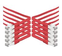 1aTTack.de 2m - rouge - 10 pièces Câble ruban LAN Ethernet Gigabit CAT.7 (RJ45) câble réseau câble brut (10Gbit/s) câble d'installation plat mince compatible avec Cat.5 - Cat.5e - Cat.6