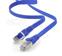 1aTTack.de 3,0 m - bleu - 1 pièce Câble plat CAT.7 Gigabit Ethernet LAN (RJ45) câble réseau câble brut (10Gbit/s) câble d'installation plat mince compatible avec Cat.5 - Cat.5e - Cat.6