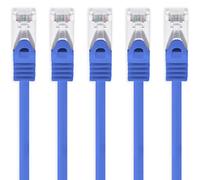 1aTTack.de 3,0 m - bleu - 5 pièces câble réseau CAT.7 câble patch Sftp (câble brut) (SET) 10000 Mbit/s - 500 MHz assemblé avec 2 fiches RJ45 Cat6a