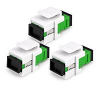 1aTTack.de 3 connecteurs Keystone à fibre optique OS1/OS2 (APC) SC-simplex femelle vers SC-simplex femelle monomode vert