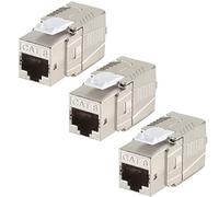1aTTack.de 3 x CAT 8-1 x Keystone RJ45 sans outil CAT8 Key Stone boîtier métallique blindé 40Gbit s compatible avec Cat5 Cat6 Cat7 3 pièces Cat8 Keystone Cat8 Keystone