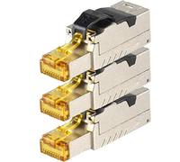 1aTTack.de 3 x CAT 8-3 x connecteur réseau RJ45 connecteur RJ45 sans outil boîtier métallique blindé CAT8 40Gbit s compatible avec Cat5 Cat6 Cat7 3 pièces connecteur Cat8 connecteur Cat8