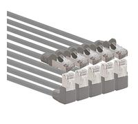 1aTTack.de 366108 Câble réseau Cat.6 angle 90 degrés 0,25 m - gris - 5 pièces - Câble patch Cat6 (SFTP PIMF) 1000 Mbit/s connecteur Rj 45-5 x 0,25 m mètres gris