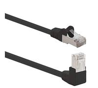 1aTTack.de 366123 Câble réseau Cat.6 angle 90 degrés 0,25 m - noir - 1 pièce - Câble patch Cat6 (SFTP PIMF) 1000 Mbit/s connecteur Rj 45-1 x 0,25 m mètre noir