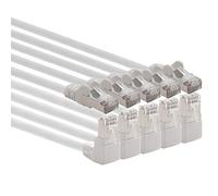 1aTTack.de 366127 Câble réseau Cat.6 angle 90 degrés 0,25 m - blanc - paquet de 5 - Câble patch Cat6 (SFTP PIMF) 1000 Mbit/s connecteur Rj 45-5 x 0,25 m mètres blanc