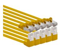 1aTTack.de 366137 Câble réseau Cat.6 angle 90 degrés 0,5 m - jaune - lot de 5 - Câble patch Cat6 (SFTP PIMF) 1000 Mbit/s prise Rj 45-5 x 0,5 m mètres jaune