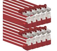 1aTTack.de 366144 Câble réseau Cat.6 angle 90 degrés 0,5m - rouge - paquet de 10 - Câble patch Cat6 (SFTP PIMF) 1000Mbit/s connecteur Rj 45-10 x 0,5m mètres rouge