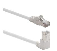 1aTTack.de 366148 Câble réseau Cat.6 angle 90 degrés 0,5m - blanc - 1 pièce - Câble patch Cat6 (SFTP PIMF) 1000Mbit/s Connecteur Rj 45-1 x 0,5m mètre blanc
