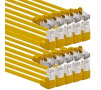 1aTTack.de 366160 Câble réseau Cat.6 angle 90 degrés 1m - jaune - 10 pièces - Câble patch Cat6 (SFTP PIMF) 1000Mbit/s connecteur Rj 45-10 x 1m mètre jaune