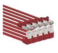 1aTTack.de 366165 Câble réseau Cat.6 angle 90 degrés 1m - rouge - 5 pièces - Câble patch Cat6 (SFTP PIMF) 1000Mbit/s connecteur Rj 45-5 x 1m mètres rouge