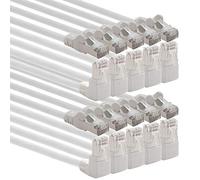 1aTTack.de 366172 Câble réseau Cat.6 angle 90 degrés 1m - blanc - paquet de 10 - Câble patch Cat6 (SFTP PIMF) 1000Mbit/s connecteur Rj 45-10 x 1m mètre blanc