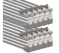 1aTTack.de 366175 Câble réseau Cat.6 angle 90 degrés 2m - gris - paquet de 10 - Câble patch Cat6 (SFTP PIMF) 1000Mbit/s connecteur Rj 45-10 x 2m mètres gris