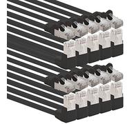 1aTTack.de 366191 Câble réseau Cat.6 angle 90 degrés 2m - noir - paquet de 10 - Câble patch Cat6 (SFTP PIMF) 1000Mbit/s connecteur Rj 45-10 x 2m mètres noir