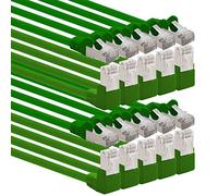 1aTTack.de 366207 Câble réseau Cat.6 angle 90 degrés 3,0 m - vert - paquet de 10 - Câble patch Cat6 (SFTP PIMF) 1000Mbit/s prise Rj 45-10 x 3,0 m mètres vert