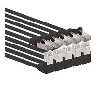 1aTTack.de 366234 Câble réseau Cat.6 angle 90 degrés 5m - noir - 5 pièces - Câble patch Cat6 (SFTP PIMF) 1000Mbit/s connecteur Rj 45-5 x 5m mètres noir
