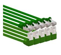 1aTTack.de 366273 Câble réseau Cat.6 angle 90 degrés 10m - vert - 5 pièces - Câble patch Cat6 (SFTP PIMF) 1000Mbit/s connecteur Rj 45-5 x 10m mètres vert