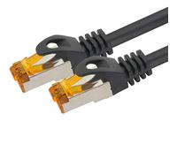 1aTTack.de 368263 Câble réseau extérieur Cat.6a 50 m - noir - Câble patch Cat6a (SFTP PIMF) 10 Gb/s avec connecteur Rj45-1 pièce 50 mètres noir