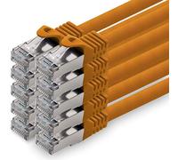 1aTTack.de 5,0 m - orange - 10 pièces câble réseau CAT.7 câble patch SFTP PIMF LSZH câble Gigabit Lan 10Gb s câble brut cat7 avec connecteur RJ45 Cat6a compatible avec CAT5 CAT6 cat7 cat8