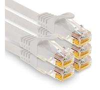 1aTTack.de - 5 câbles réseau Cat7 de 2,0 m, câbles de raccordement Ethernet Cat.7, Lan et Cat 7 pour une vitesse Internet maximale et connecte tous les appareils avec des fiches RJ 45 blanches