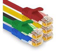 1aTTack.de - 5 x 0,5 m câble réseau Cat7, câble patch Ethernet Cat.7, Lan et Cat 7 pour une vitesse Internet maximale et connecte tous les appareils avec connecteur RJ 45 Couleur 1