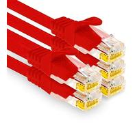 1aTTack.de - 5 x 1,0 m câbles réseau Cat7, câbles de brassage Ethernet Cat.7, Lan et Cat 7 pour une vitesse Internet maximale et connecte tous les appareils avec prise RJ 45 rouge