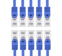 1aTTack.de 5m - bleu - 10 pièces câble réseau Cat7 câble patch SFTP câble brut Lankabel 10GB/s - 500 MHz assemblé avec 2 fiches RJ45 Cat 6a