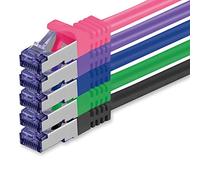 1aTTack.de 5x 0,25 M Câble réseau CAT7-10 Gigabit - Câble patch RJ45 Câble Ethernet (SFTP PIMF LSZH CU) - pour DSL LAN Switch Modem Routeur Patch Panel CAT7 CAT6 CAT5 - multicolore