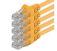 1aTTack.de 5X 0,25m Câble Réseau Cat6 Cat 6 - RJ45 Ethernet LAN DSL Routeur Modem - Jaune
