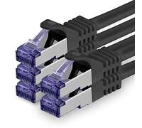 1aTTack.de 5x 0,5 M câble réseau CAT7-10 Gigabit - Câble patch RJ45 Câble Ethernet (SFTP PIMF LSZH CU) - pour DSL LAN Switch Modem Routeur Patch Panel CAT7 CAT6 CAT5 - noir