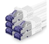 1aTTack.de 5x 0,5 M câble réseau CAT7-10 Gigabit - Câble patch RJ45 Câble Ethernet (SFTP PIMF LSZH CU) - pour DSL LAN Switch Modem Routeur Patch Panel CAT7 CAT6 CAT5 - blanc