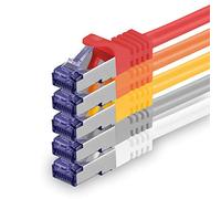 1aTTack.de 5x 0,5 M câble réseau CAT7-10 Gigabit - Câble patch RJ45 Câble Ethernet (SFTP PIMF LSZH CU) - pour DSL LAN Switch Modem Routeur Patch Panel CAT7 CAT6 CAT5 - multicolore