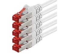 1aTTack.de 5x 0,5m - Câble patch câble réseau Cat 6 Cat6 RJ45 SFTP - blanc