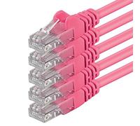 1aTTack.de 5X 0,5m Câble Réseau Cat6 Cat 6 - RJ45 Ethernet LAN DSL Routeur Modem - Magenta
