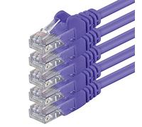 1aTTack.de 5X 0,5m Câble Réseau Cat6 Cat 6 - RJ45 Ethernet LAN DSL Routeur Modem - Violet