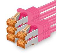 1aTTack.de 5x 0,5m - magenta - Câble Réseau Ethernet Cat7 Cat 7 10 GB/s SFTP - RJ45 Ethernet LAN DSL Routeur Modem
