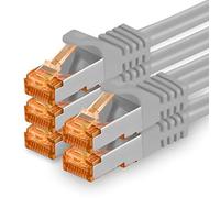 1aTTack.de 5x 1,5m Gris - Câble Réseau Ethernet Cat7 Cat 7 10 GB/s SFTP - RJ45 Ethernet LAN DSL Routeur Modem