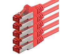 1aTTack.de 5x 1m - Câble patch câble réseau Cat 6 Cat6 RJ45 SFTP - rouge
