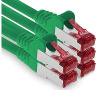 1aTTack.de - 5x 1m câble patch CAT6 S/FTP blindage PIMF câble réseau CAT.6 RJ45 câble Ethernet routeur LAN DSL commutateur modem panneau de brassage - vert - 5 pièces