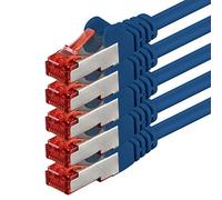 1aTTack.de 5x 1m - Câble réseau Cat 6 Patch Cable Cat6 RJ45 SFTP - Bleu