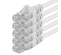 1aTTack.de 1m - blanc - 5 pièces - (PACK) - Câble réseau LAN Ethernet CAT.6 CAT6 Câble patch 1000 Mbit/s