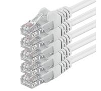 1aTTack.de 5X 1m Câble Réseau Cat6 Cat 6 - RJ45 Ethernet LAN DSL Routeur Modem - Blanc