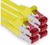 1aTTack.de - 5x 2m câble patch CAT6 S/FTP blindage PIMF câble réseau CAT.6 RJ45 câble Ethernet routeur LAN DSL commutateur modem panneau de brassage - jaune - 5 pièces
