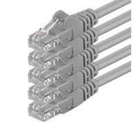 1aTTack.de 5x 2m Câble Réseau Cat6 Cat 6 - RJ45 Ethernet LAN DSL Routeur Modem - Gris