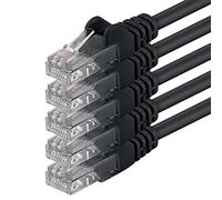 1aTTack.de 5X 2m Câble Réseau Cat6 Cat 6 - RJ45 Ethernet LAN DSL Routeur Modem - Noir
